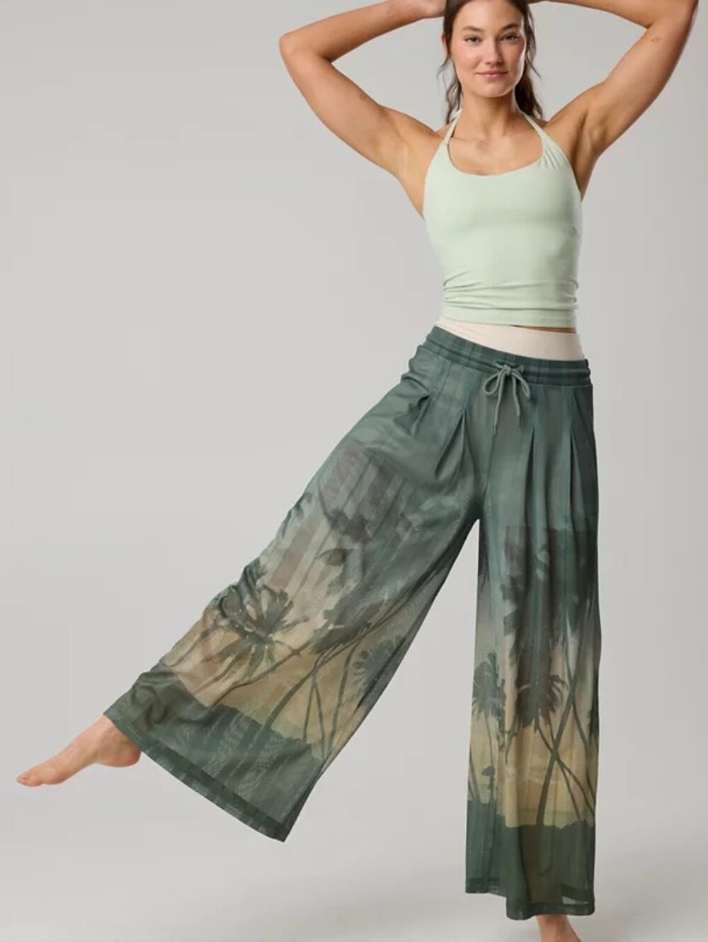 OFFLINE By Aerie Mesh Super Wide Leg Pant - ROYAL PALM - Picture 6 of 7
